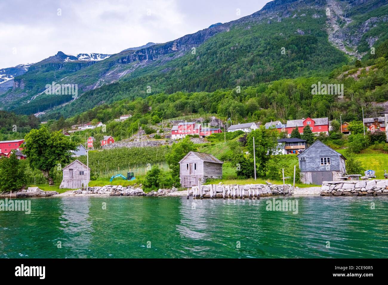 A beautiful village in a Norwegian fjord in Odda Stock Photo Alamy