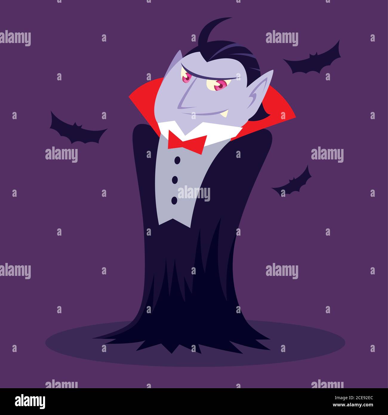 Funny cartoon vampire in halloween night spooky background Stock Vector  Image & Art - Alamy