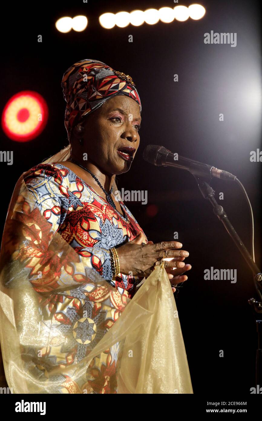 Jazz a Juan" Jazz Festival in Juan-les-Pins (south-eastern France), on July  20, 2018: concert "Queen of Sheba" by Ibrahim Maalouf and Angelique Kidjo  Stock Photo - Alamy