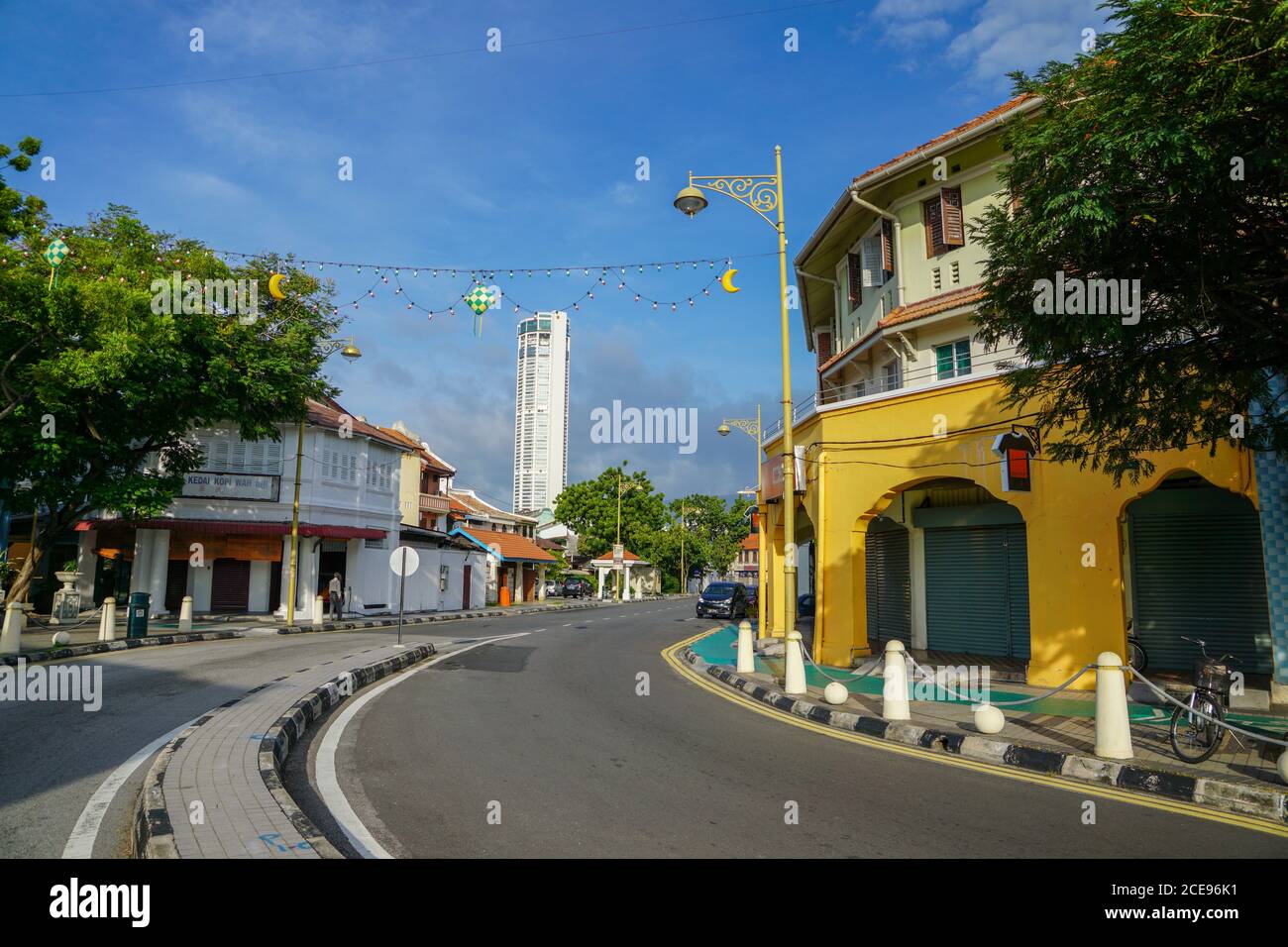 Georgetown, Penang/Malaysia - Sep 12 2016: KOMTAR building and the heritage building. Stock Photo