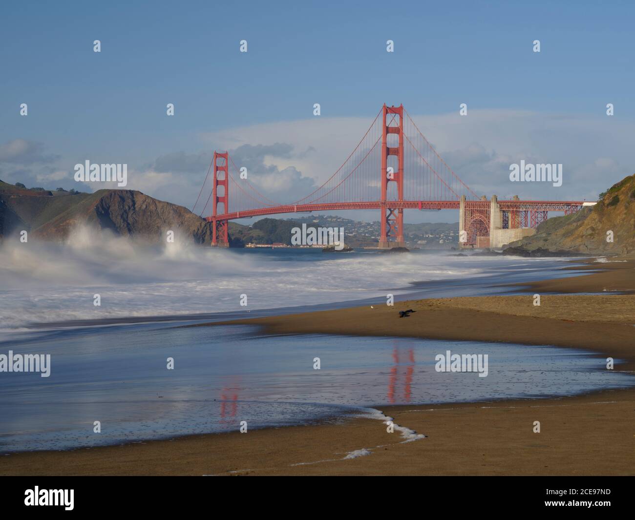 The Golden Gate Bridge in San Francisco viewed from Baker Beach Stock ...