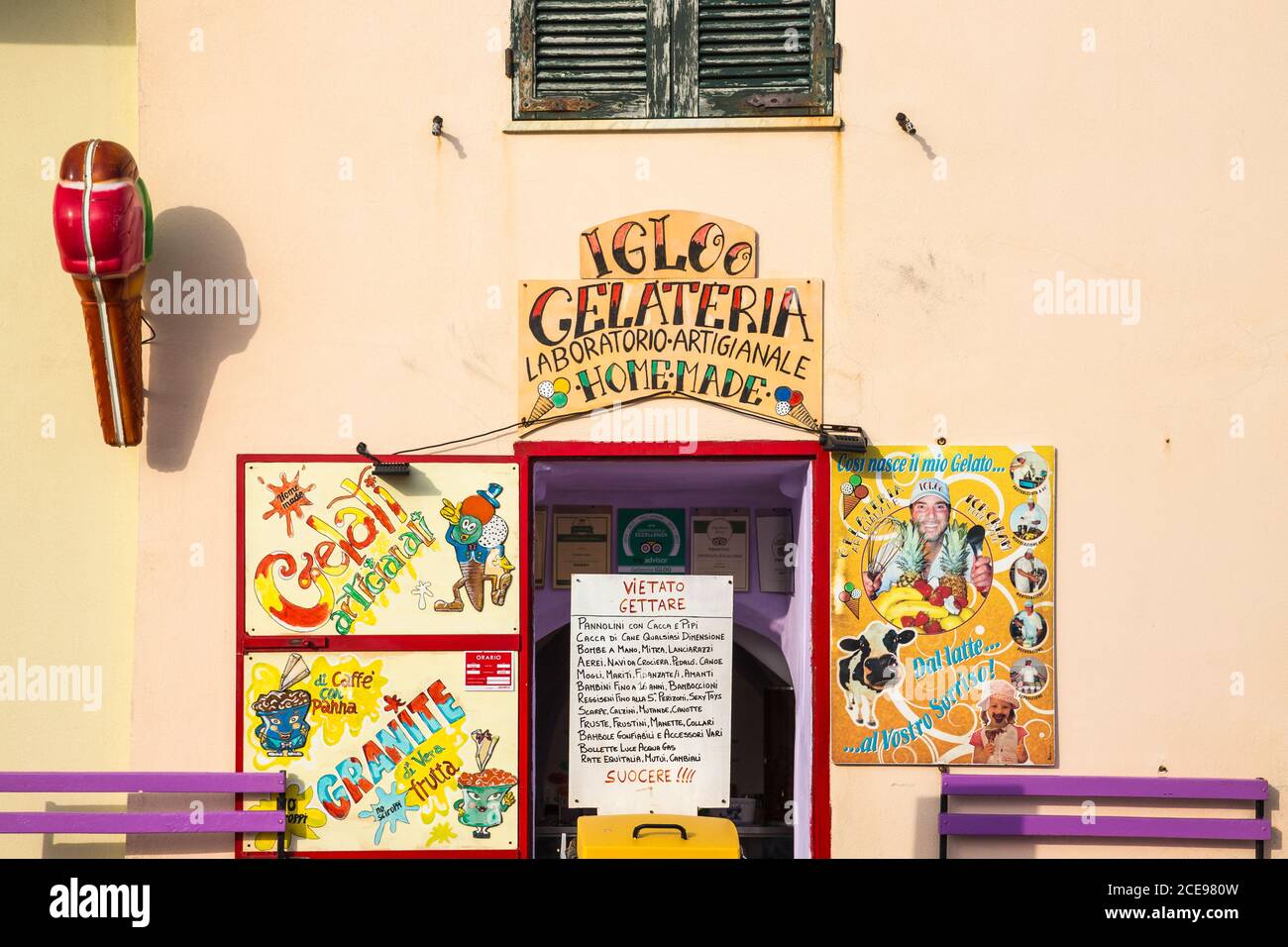 Italy, Sardinia, Alghero, Ice cream shop in Historical center Stock Photo -  Alamy