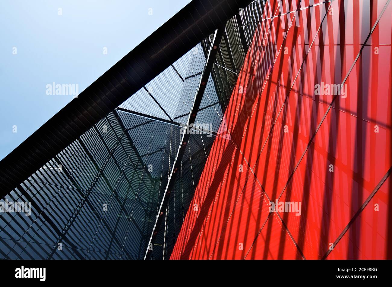 Detail Structural Lines of Modern Office Building Facade Stock Photo