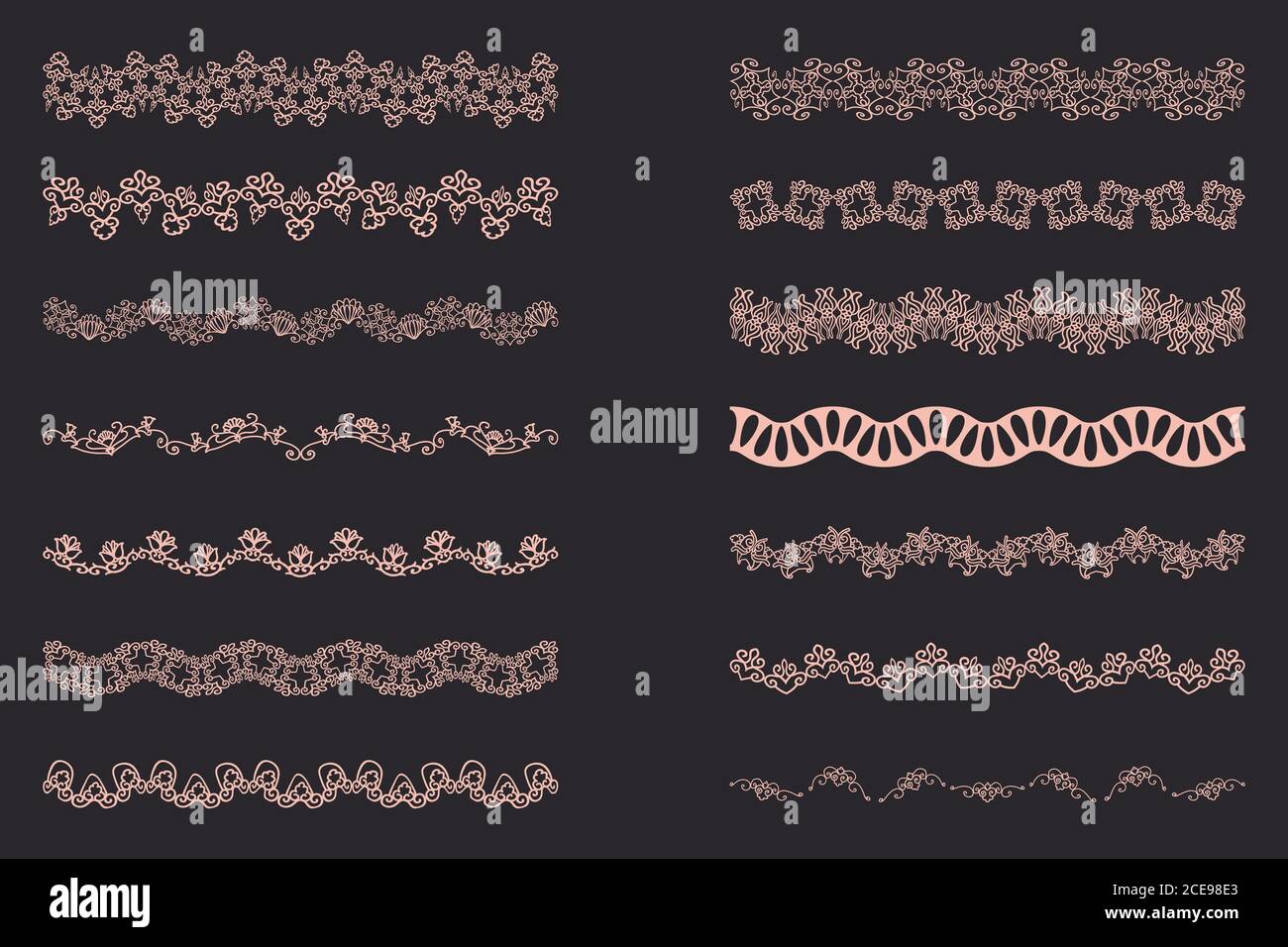 Elegant Lace Borders Frames laser cut Stock Vector