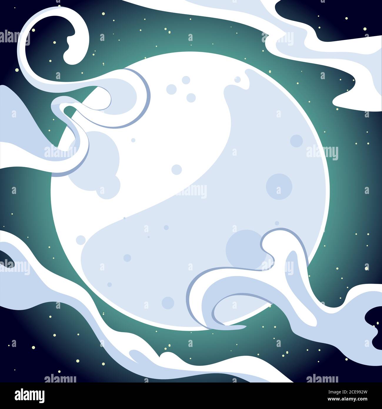 halloween dark night background with full moon vector illustration ...