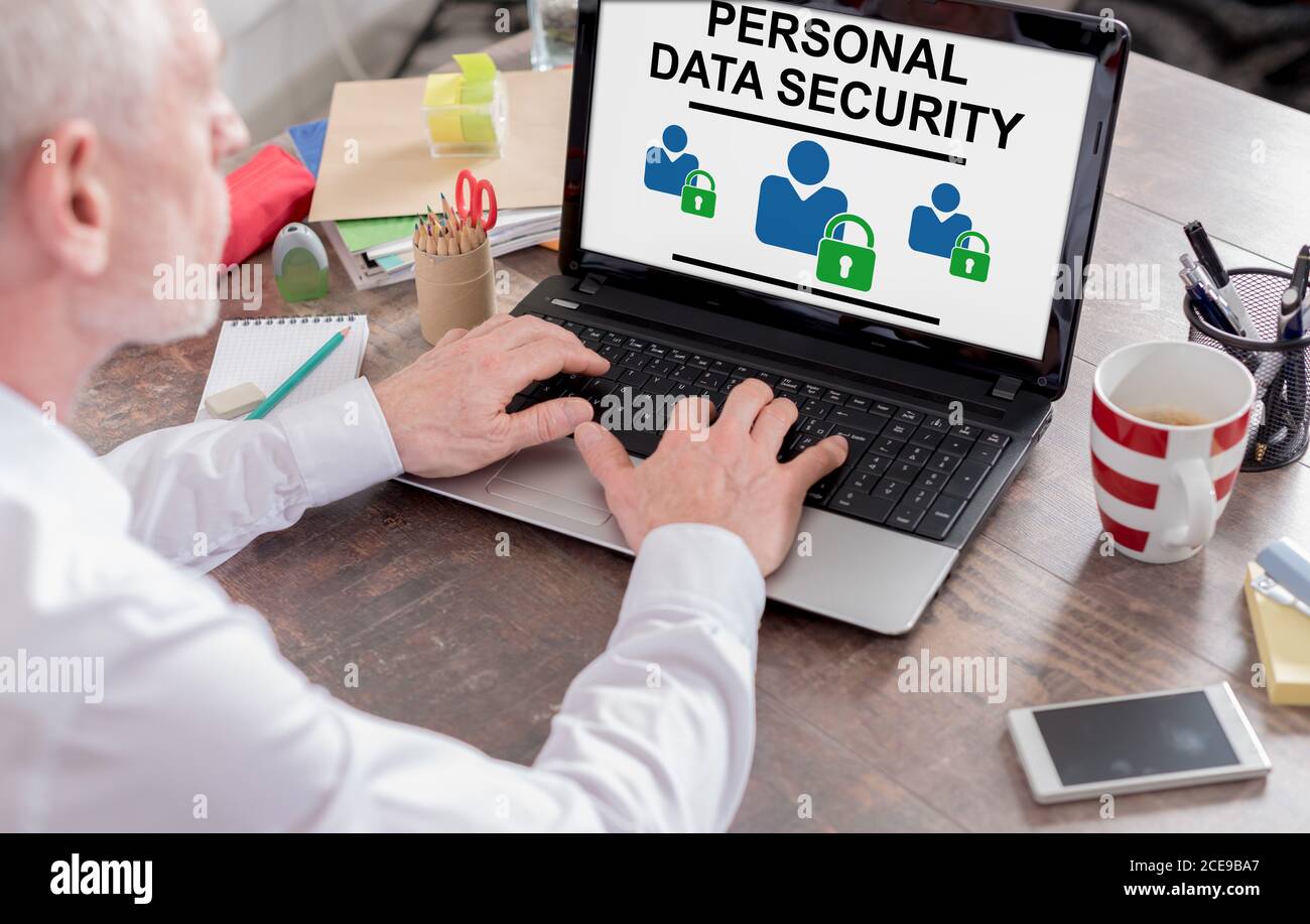 Personal data security concept shown on a laptop screen Stock Photo