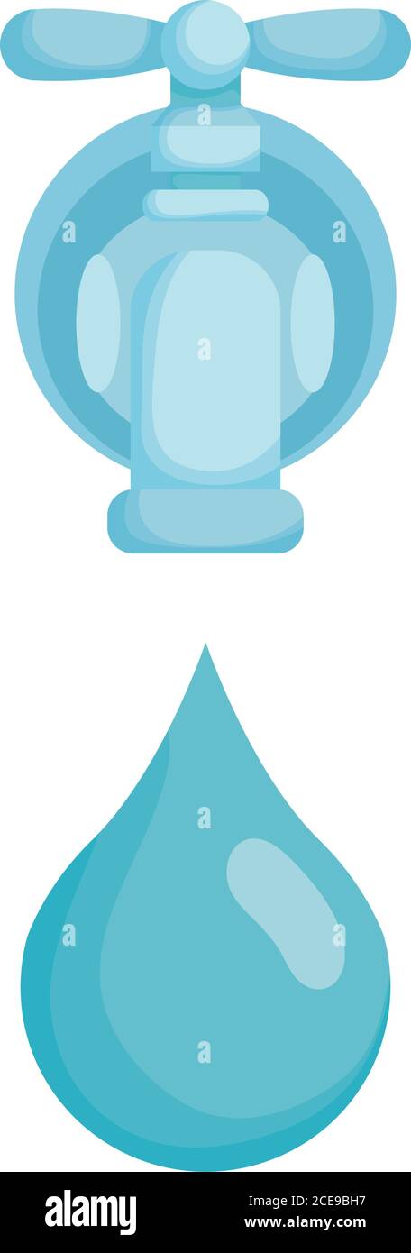Water tap faucet valve spigot save Stock Vector Images - Alamy