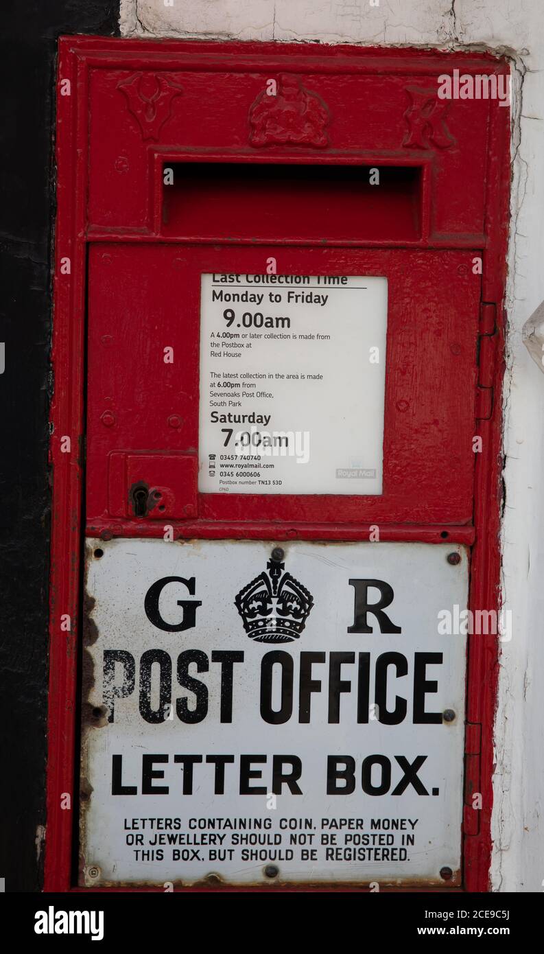 GR post office letter box in Sevenoaks, Kent Stock Photo
