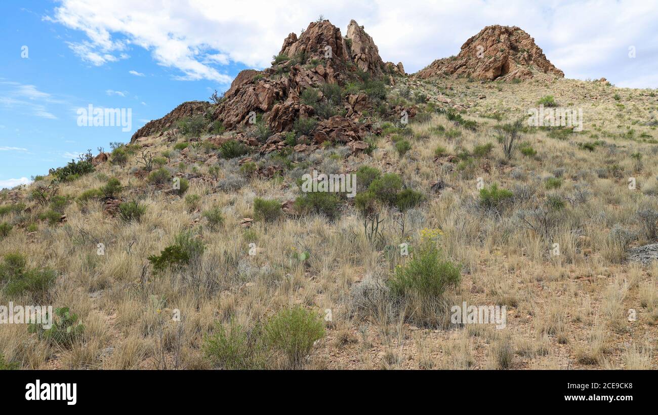 Rocky Hillside along the Grapevine Hills Trail, Big Bend National Park Stock Photo