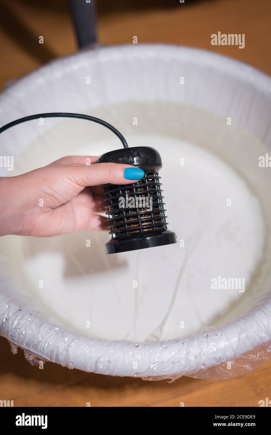 ion electrode for detox foot bath and clearing in spa salon Stock Photo