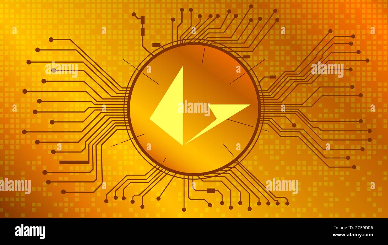 Loopring LRC cryptocurrency token symbol of the DeFi project in circle with  PCB tracks on gold background. Currency icon. Decentralized finance Stock  Photo - Alamy