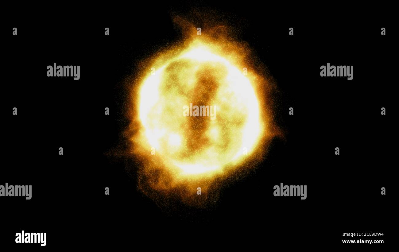 Abstract particles sun solar flare particles illustration 3d render ...