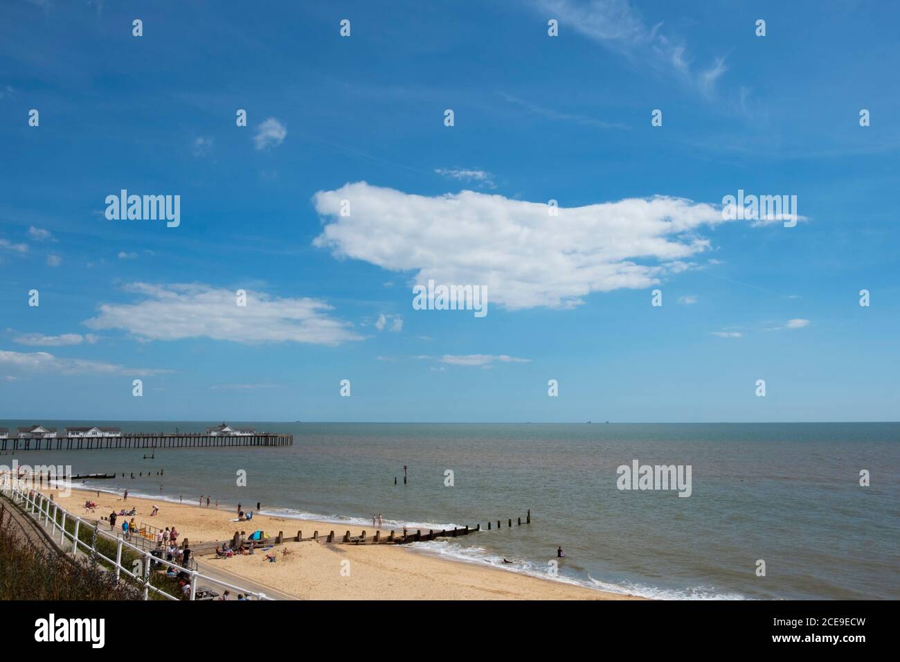 A sunny summer day at Southwold Beach, Suffolk, UK Stock Photo