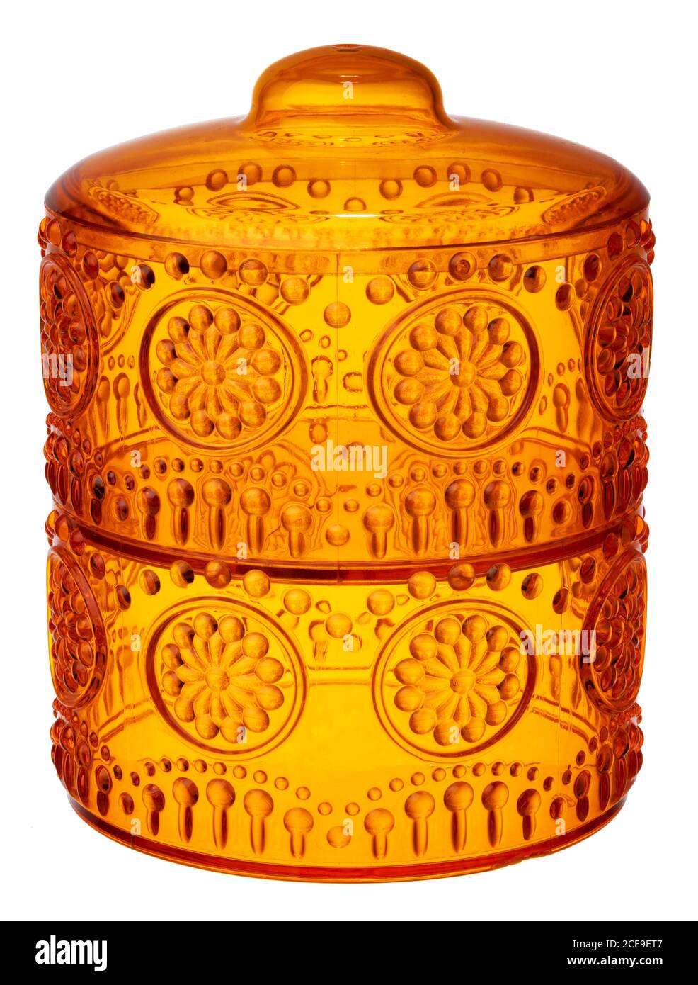 Glass storage container for candies or other food isolated on white