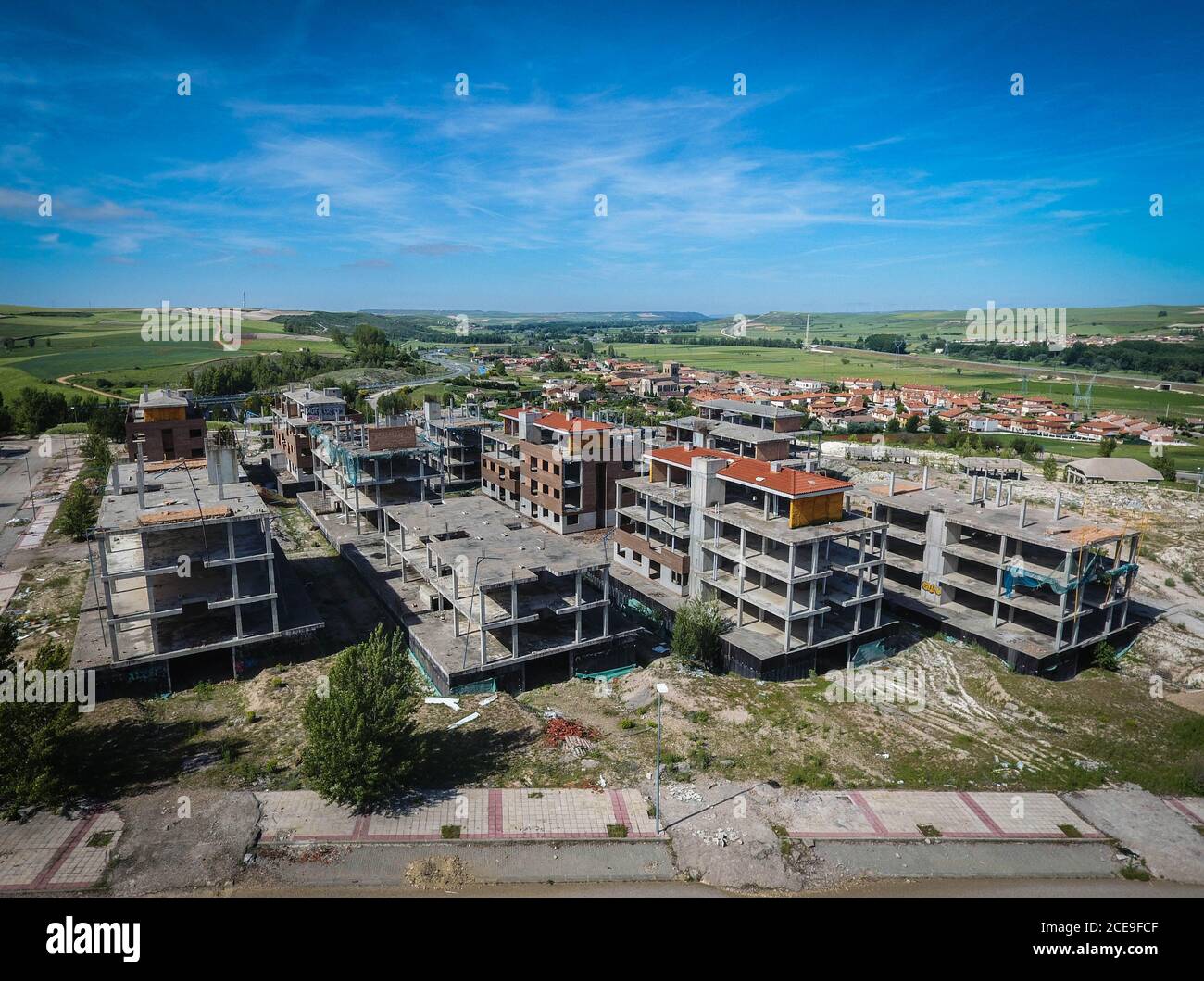 buildings under construction, works stopped Stock Photo