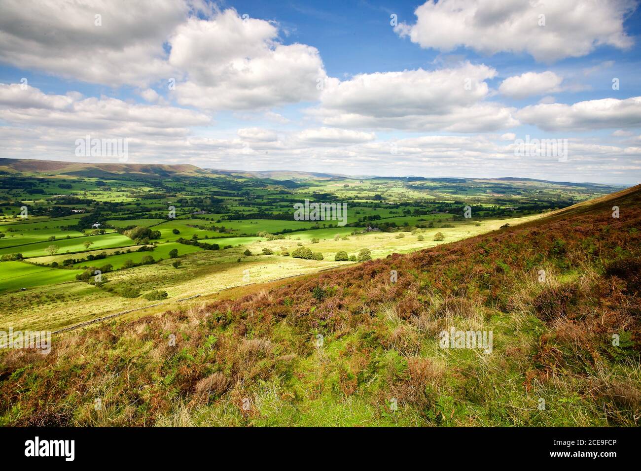 Ribble Valley from Jeffry Hill, late August Lancashire Stock Photo - Alamy