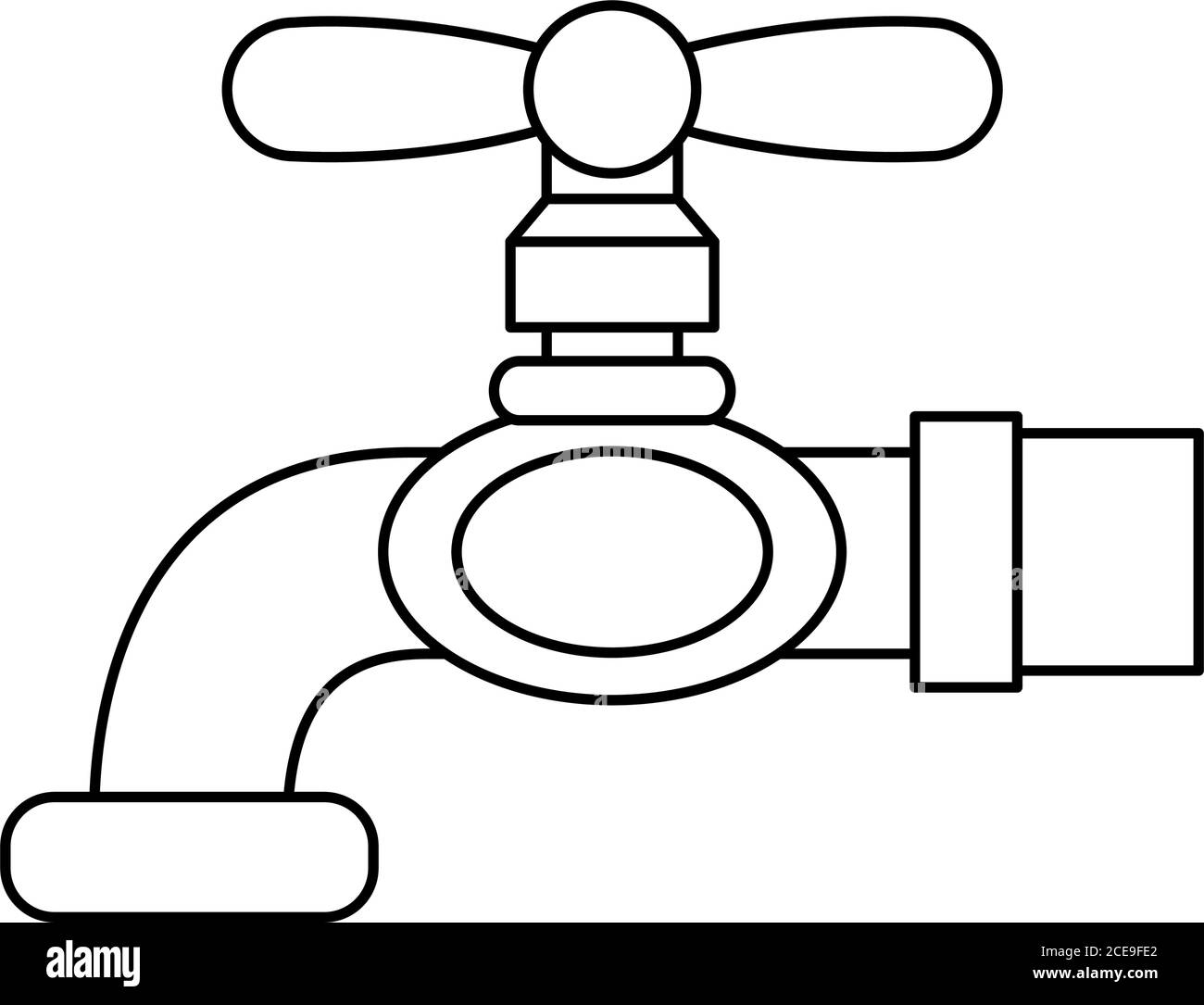 Water tap faucet valve spigot save Stock Vector Images - Alamy
