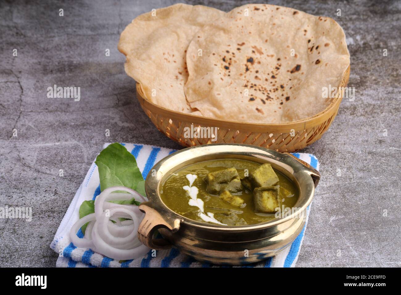 Palak paneer or Spinach and Cottage cheese curry is a healthy main