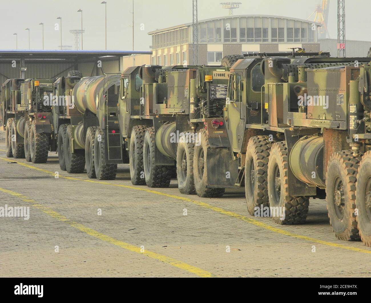 Military trucks Stock Photo
