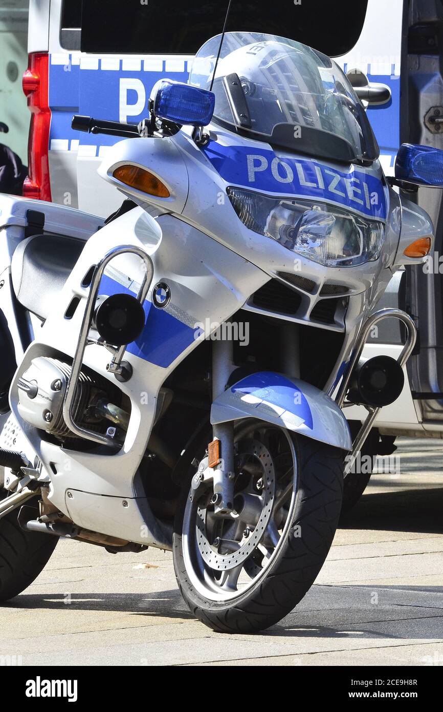 Police motorbike Stock Photo