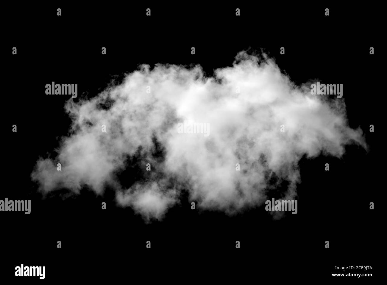 white fluffy cloud isolated on black background Stock Photo - Alamy