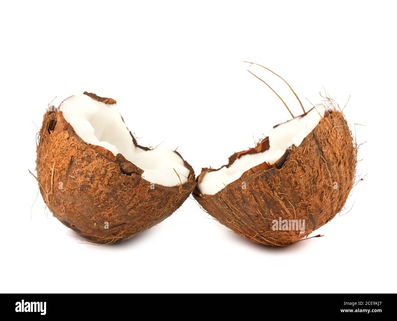 Two halves of coconut Stock Photo