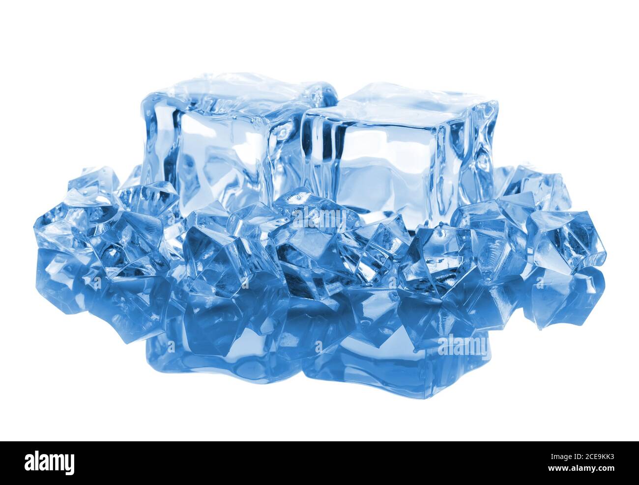 Blue ice cubes Stock Photo