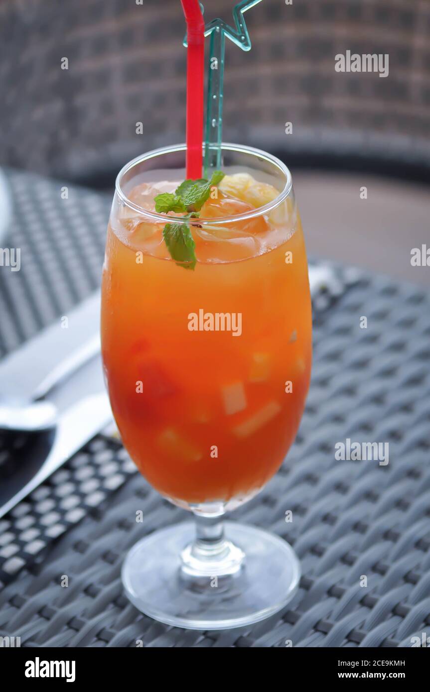 mocktail, fruit juice or orange juice Stock Photo Alamy