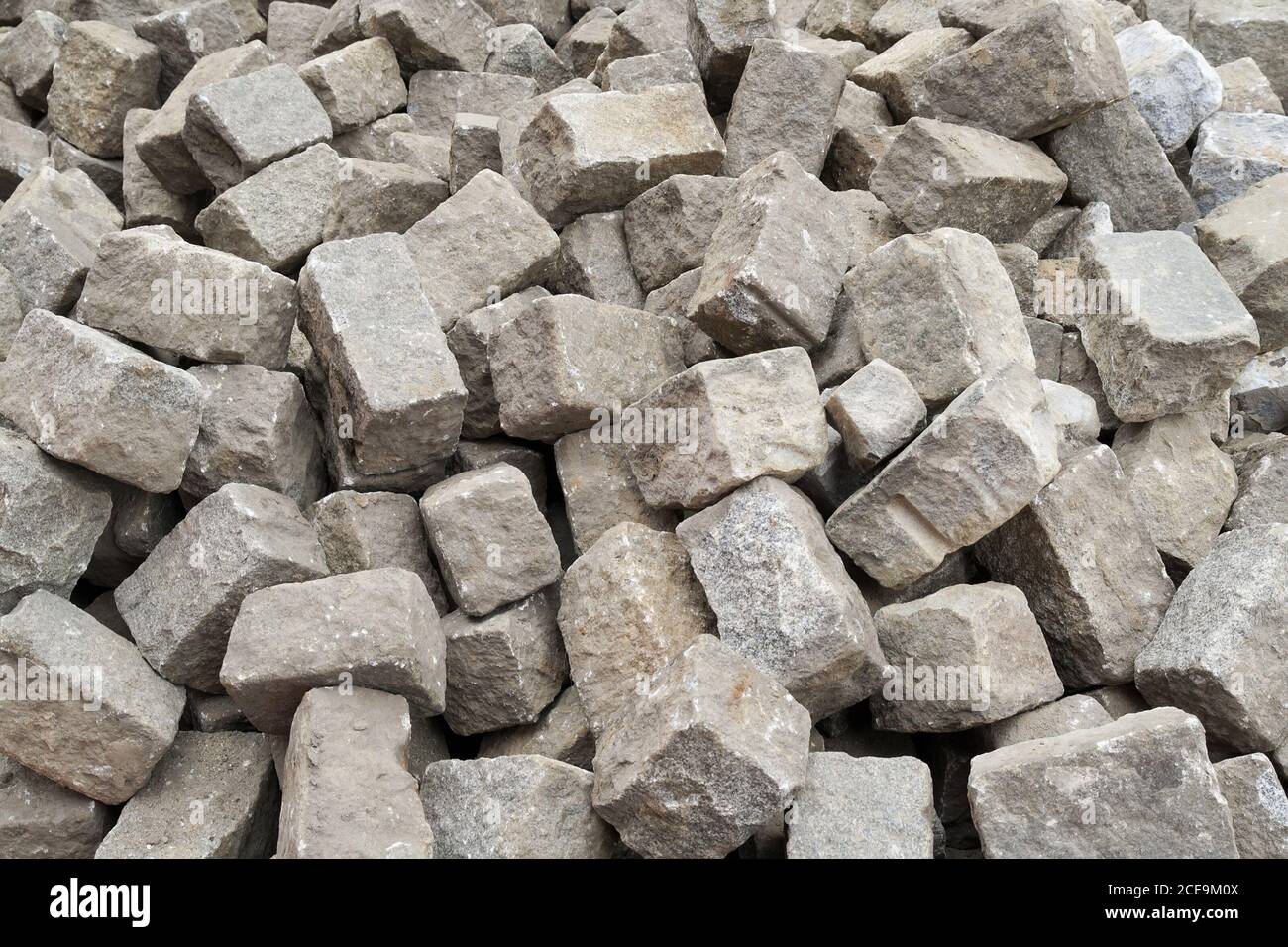 Heap of granite stones- Moscow, Russia Stock Photo