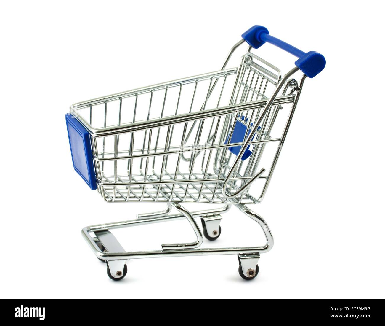 Metal shopping cart Stock Photo