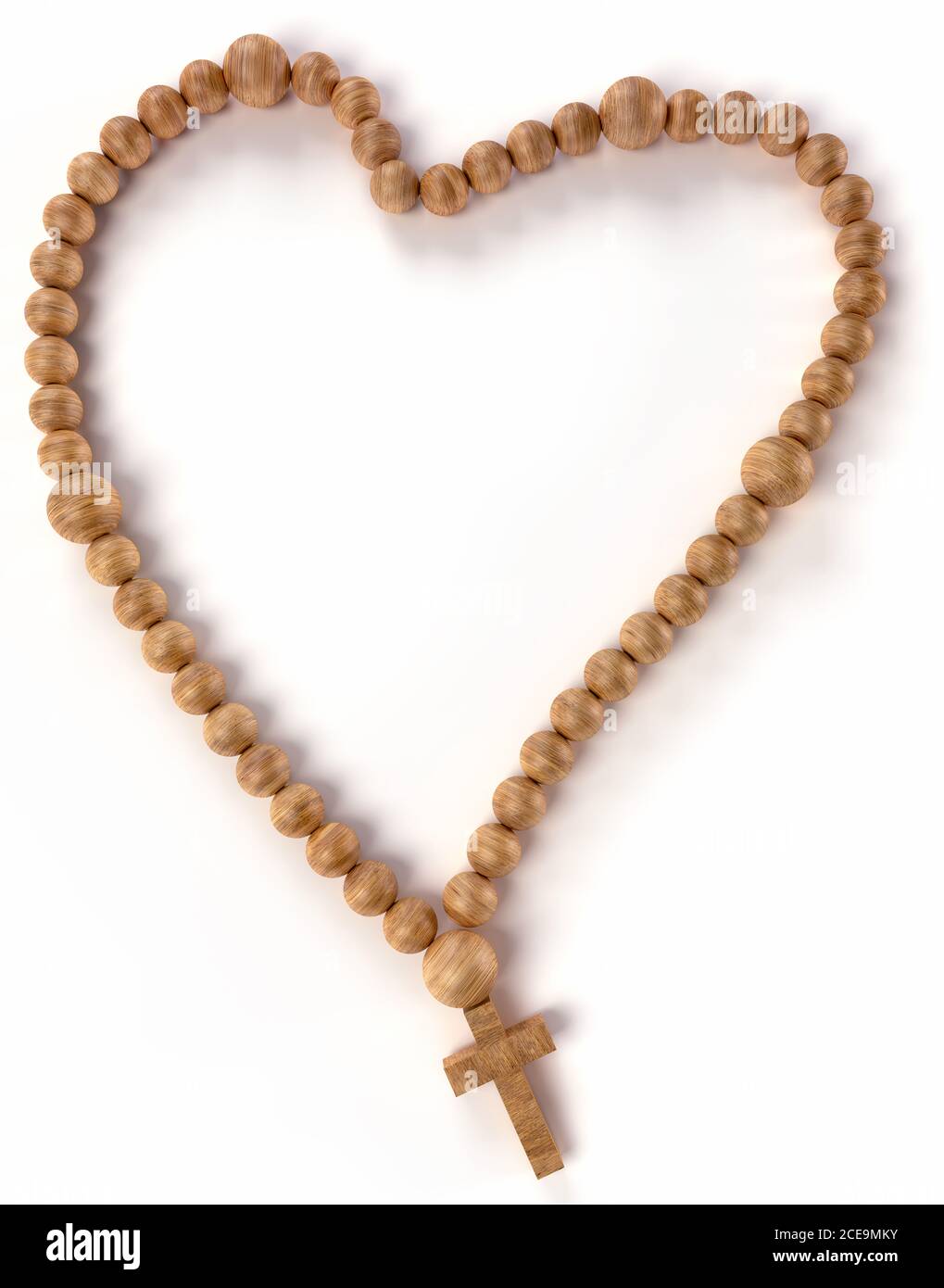 Chaplet or rosary beads heart shape Stock Photo
