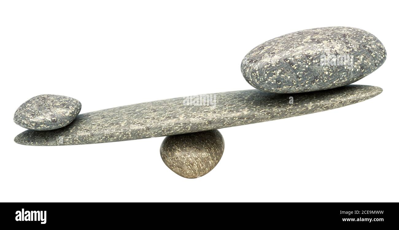 Pebble stability scales: some Weighty thing Stock Photo