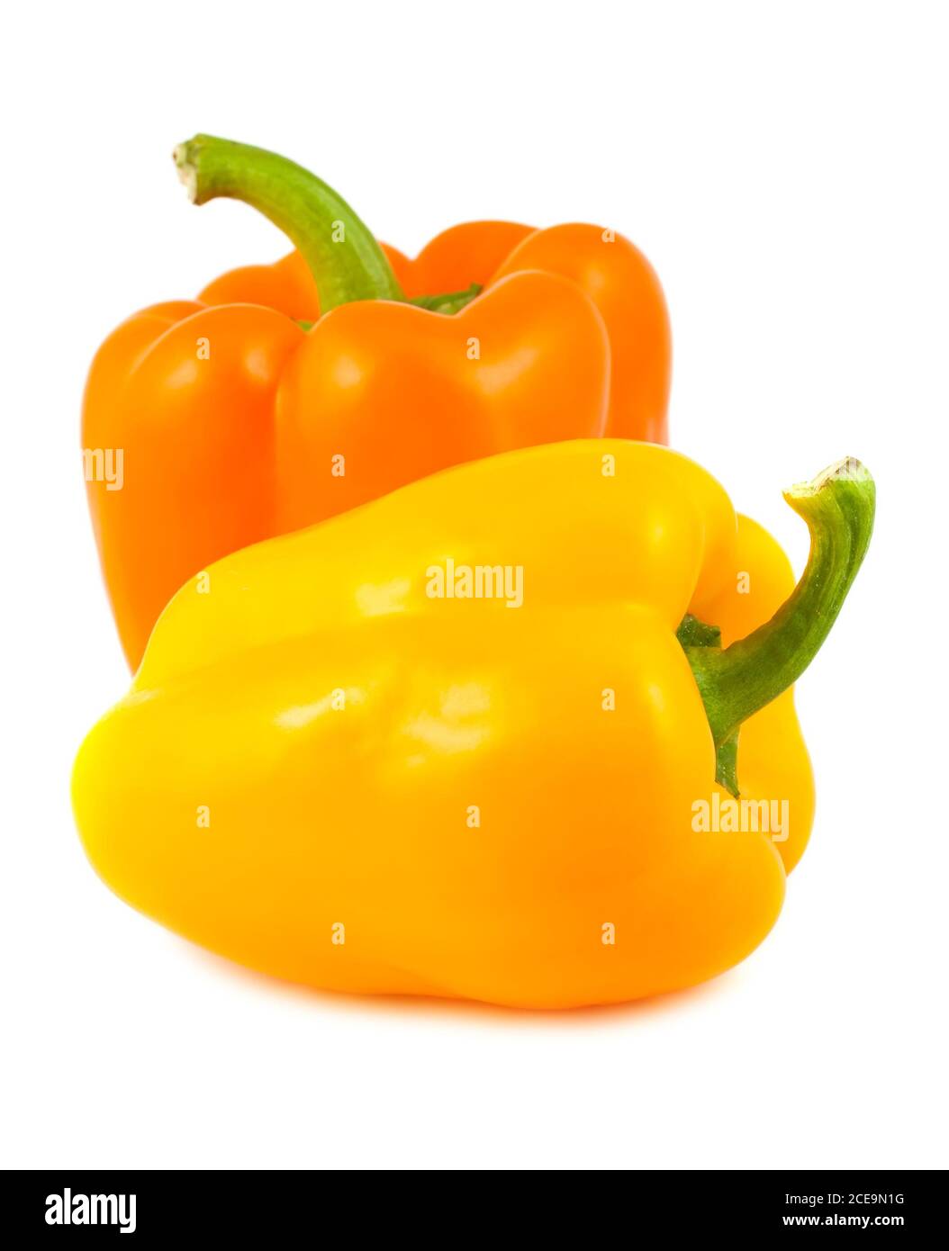 Yellow and orange peppers Stock Photo