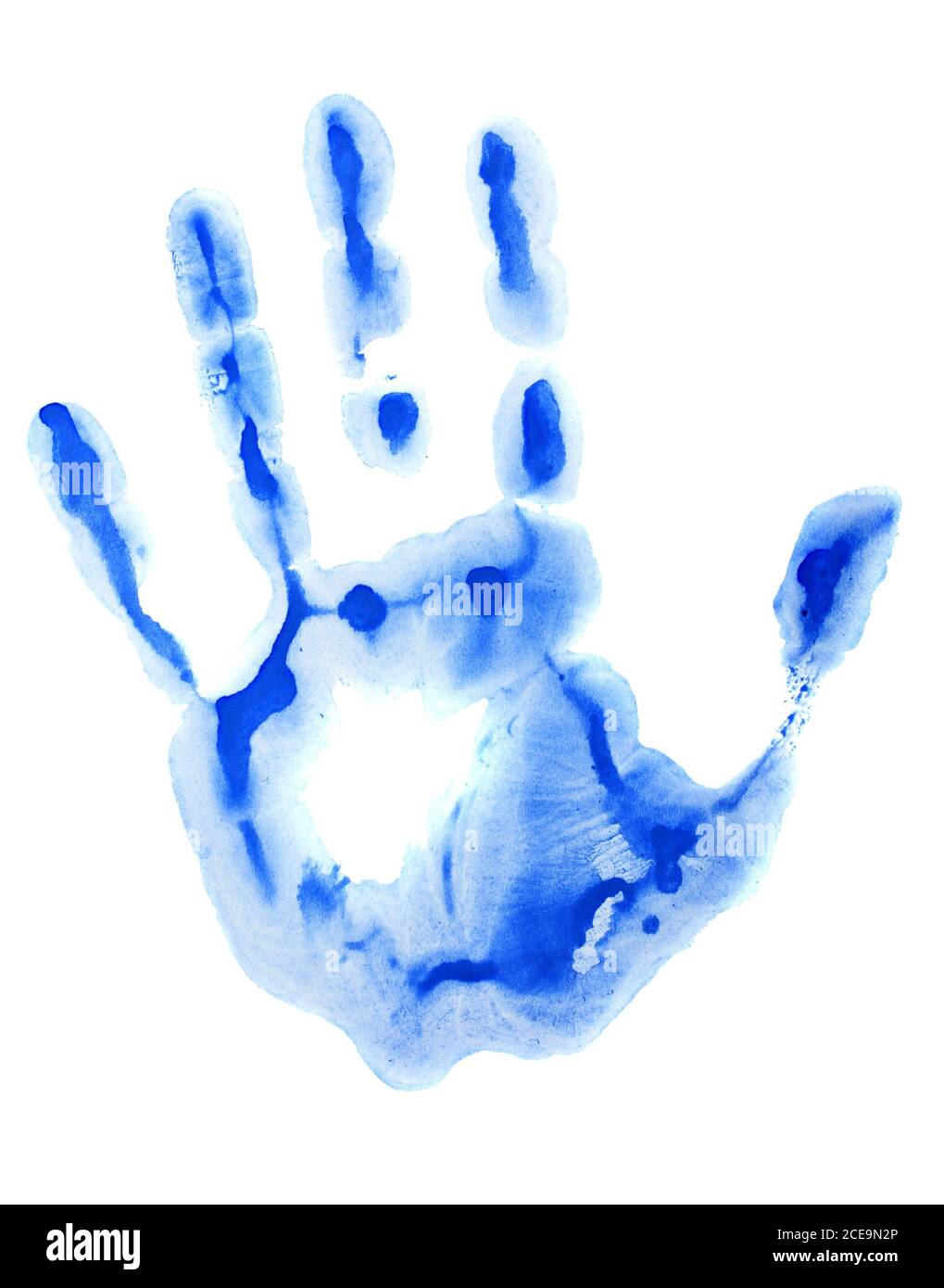 Blue hand print Stock Photo
