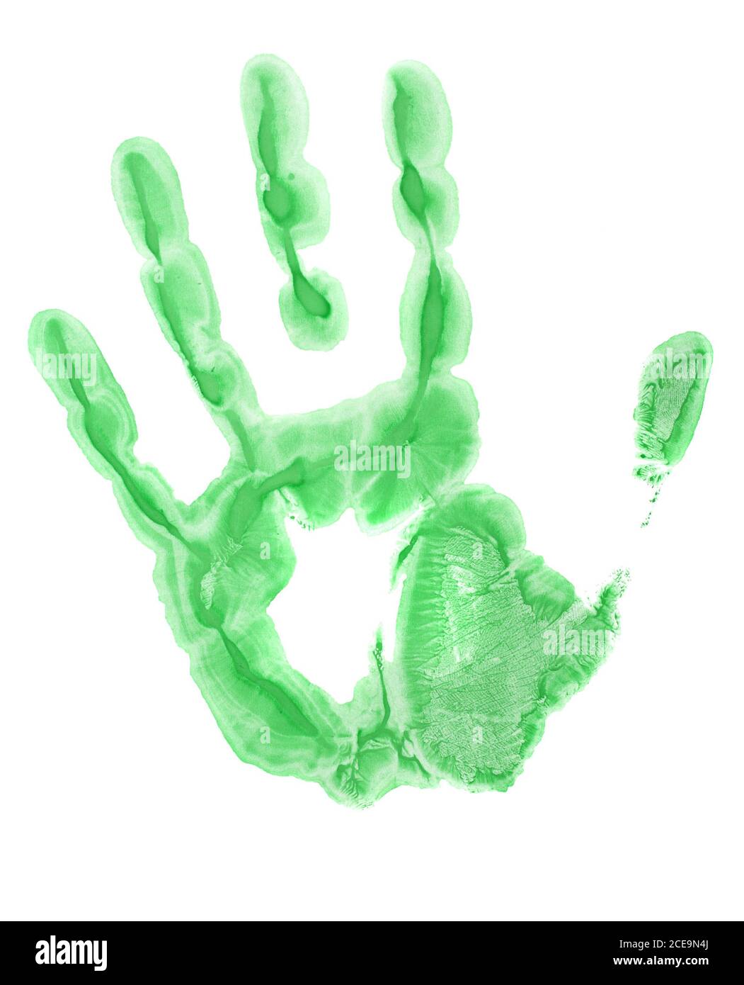 Green hand print Stock Photo
