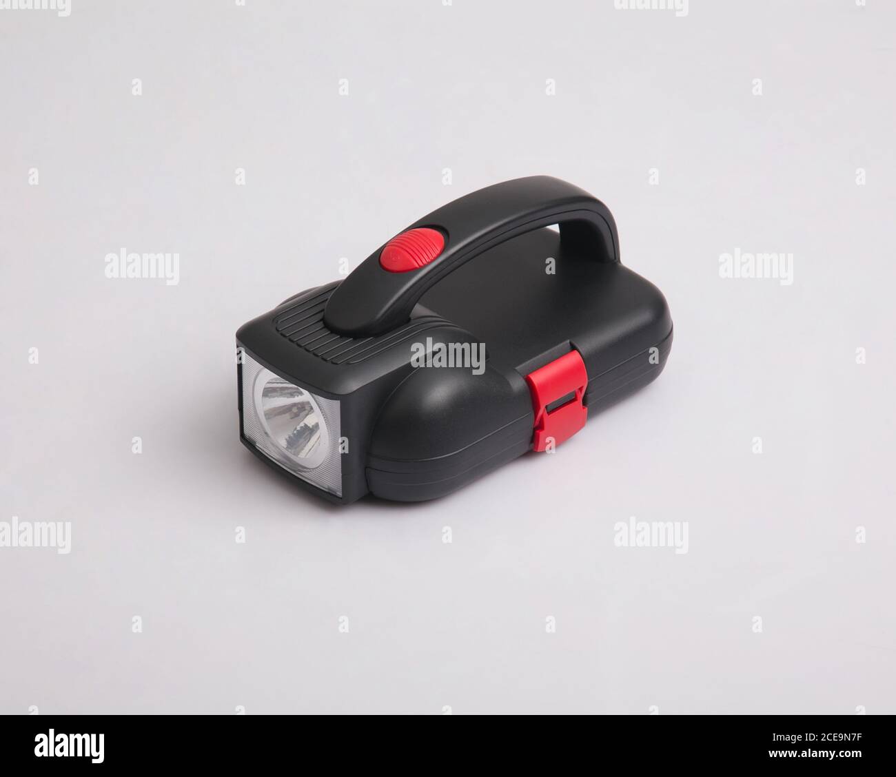 Black flashlight isolated on white background Stock Photo