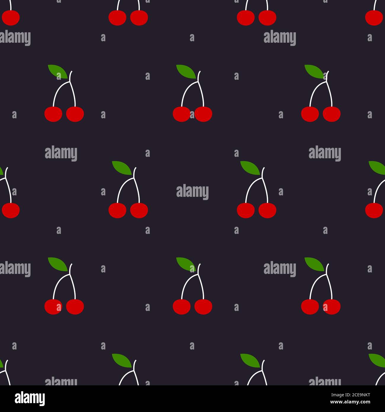 Seamless cherry simple abstract pattern. Background with berries for textiles Stock Vector