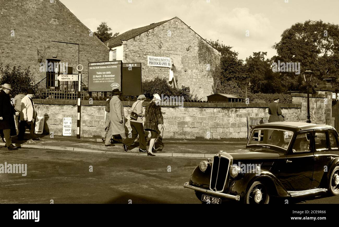 street scene (1940s) Stock Photo
