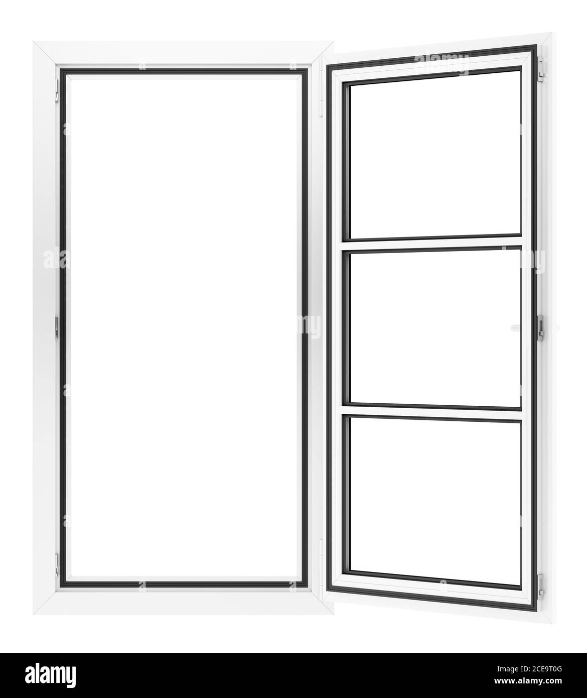 open window isolated on white background Stock Photo