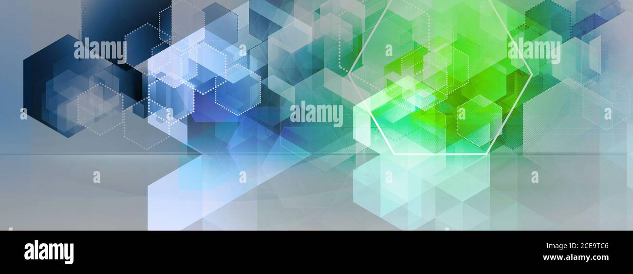 Abstract, geometric background, engineering, development green concept Stock Photo