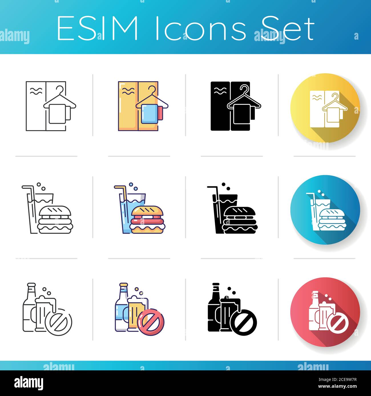 Water park rules and restrictions icons set Stock Vector Image & Art