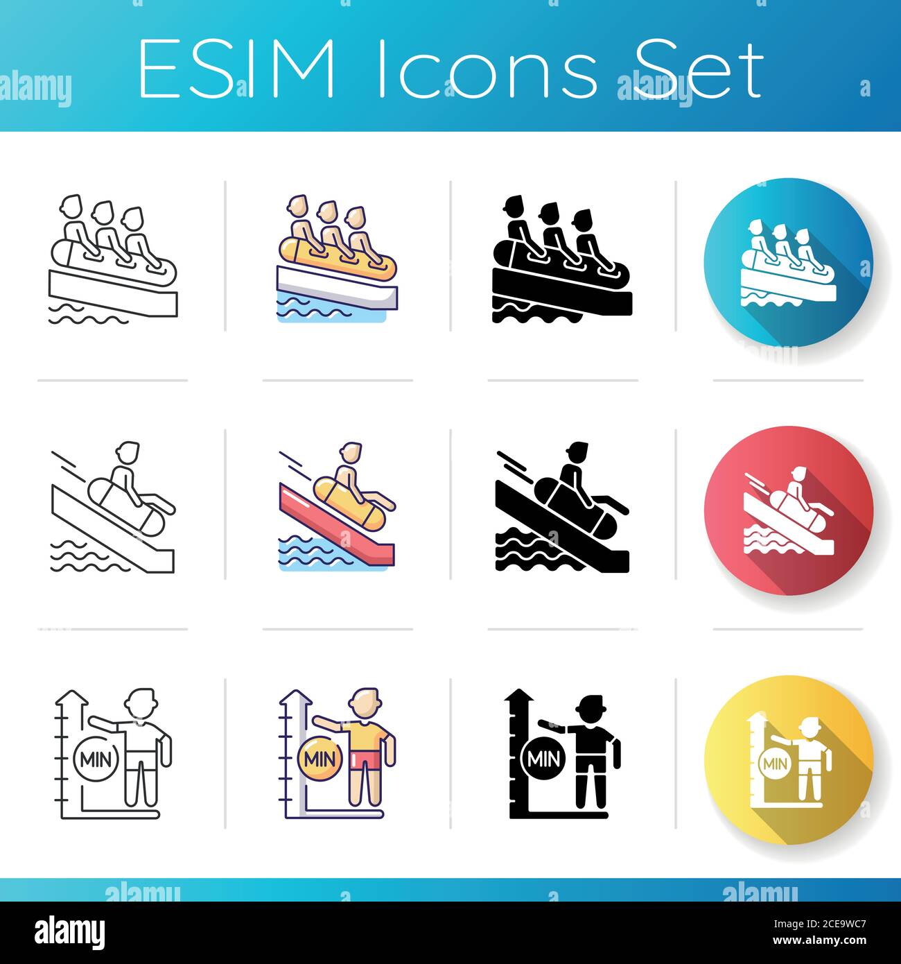 Waterpark icons set Stock Vector Image & Art - Alamy