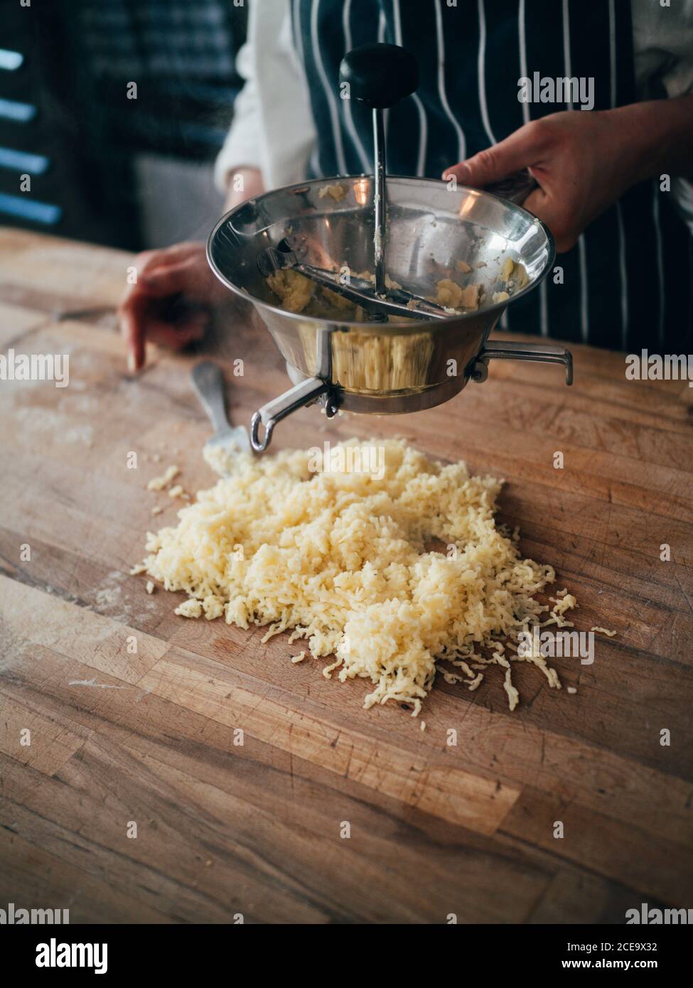 Cook preparing ingredient on kitchen Stock Photo