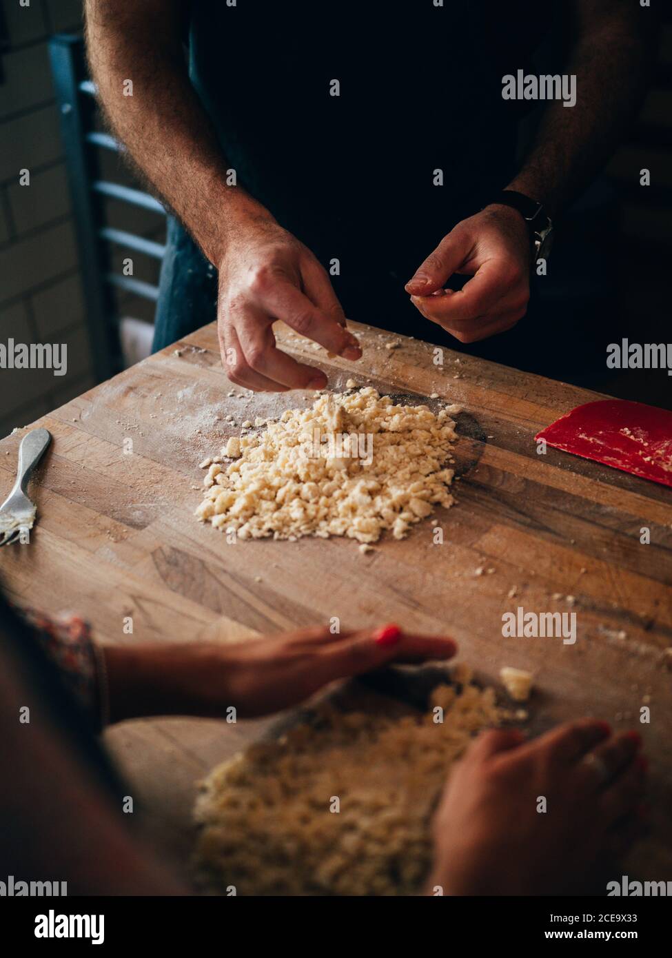 Cook preparing ingredient on kitchen Stock Photo