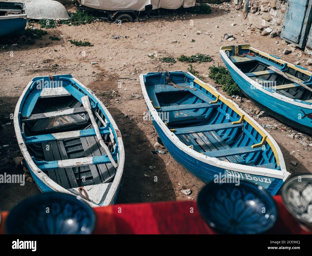 Old colorful boats beach hi-res stock photography and images - Alamy