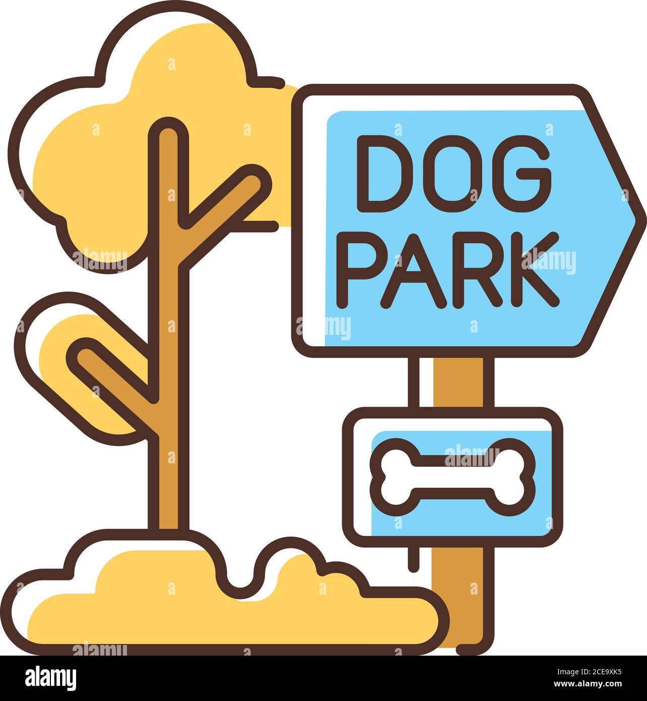 Dog park RGB color icon Stock Vector Image & Art Alamy