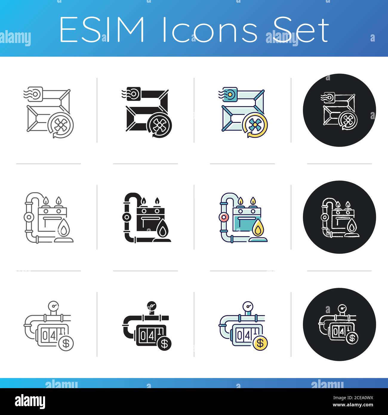 House improvements icons set Stock Vector