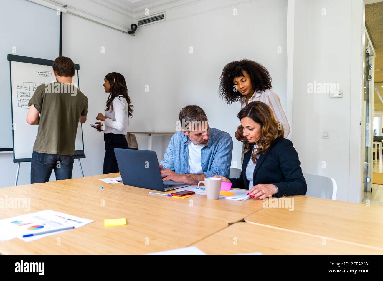 man giving presentation in office Stock Photo