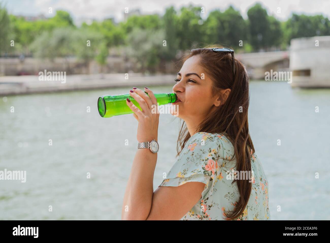 Young Woman drinking water Stock Photo