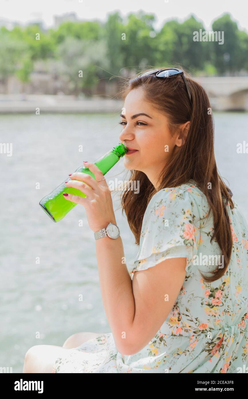Young Woman drinking water Stock Photo